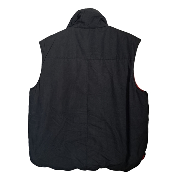 VTG IN CROWD by Celebration men's vest buffalo plaid lining rustic black red LG - Picture 3 of 10